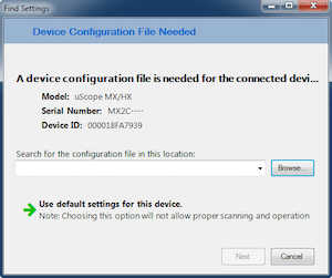 Device Configuration File Prompt