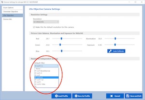 Changing Default Filter for Scanning