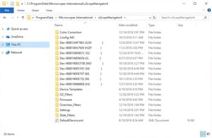 Calibration File Folder.
