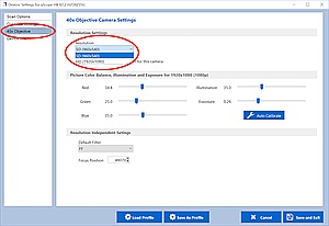 Select the Objective and Resolution
