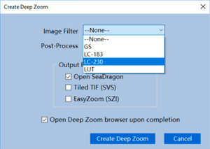 Create Deep Zoom using Filter