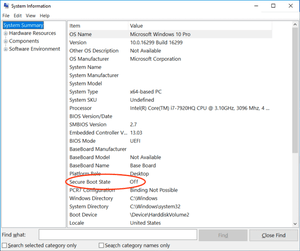 Secure Boot-Off (disabled)