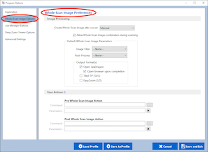 Create Whole Scan Image Program Options