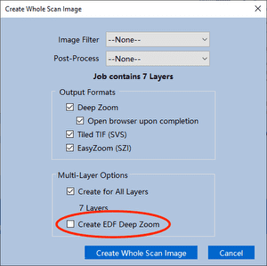 Un-check EDF Deep Zoom option